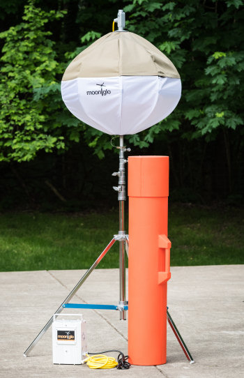 This is a MoonGlo tripod package with a storage tube 